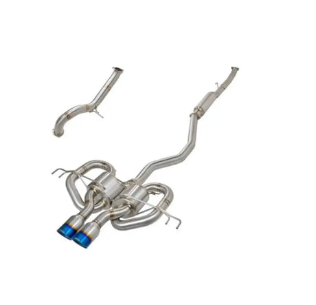 Stainless steel sports touring titanium catback exhaust with blue tips for Honda Civic FK8