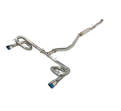 Remark 2022+ Honda Civic Si FE1 Sport Touring Catback Exhaust with Burnt Stainless Tip showing intricate Link Loop design, enhancing performance and style.