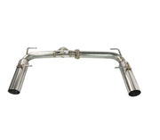 Shiny stainless steel tip on Subaru BRZ BOSO axle back exhaust system product