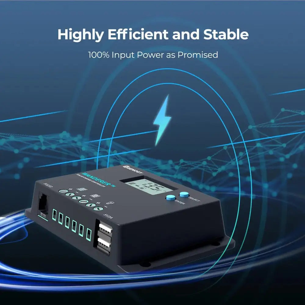 Renogy Extremely Low Self-Consumption Battery Charger Controller RNG-CTRL-WND10-G1-US - 10A Pwm Charge