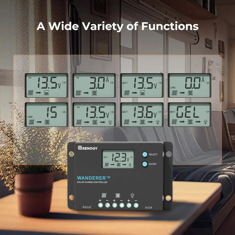 Renogy Extremely Low Self-Consumption Battery Charger Controller RNG-CTRL-WND10-G1-US - 10A Pwm Charge