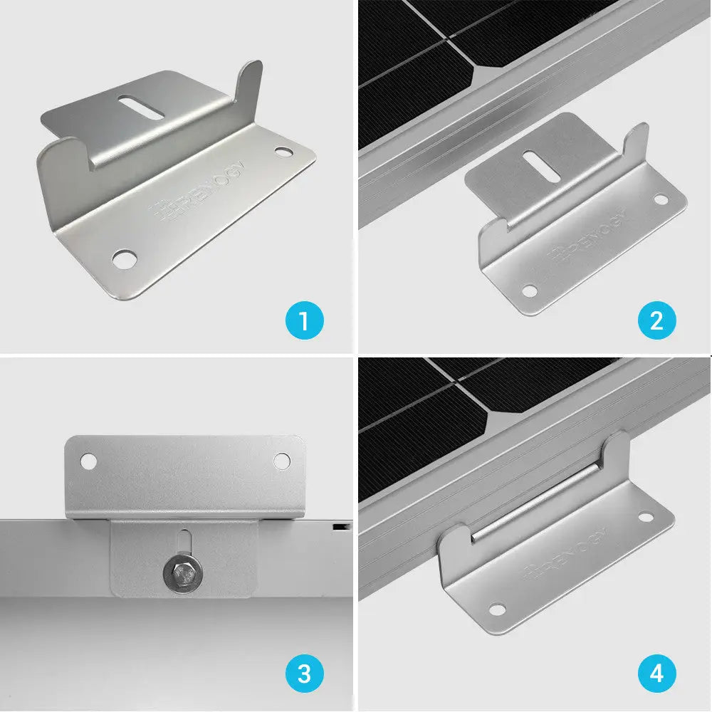 Renogy Perfect For Irregular Surfaces Solar Panel Mounting Kit RNG-MTS-ZB-G1-US - Z-Bracket Mount