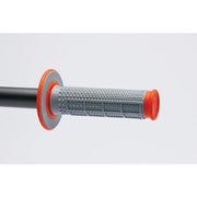 Renthal G164 Renthal MX Dual Compound Grips Tapered 1/2 Waffle - Grey/ Orange - G164