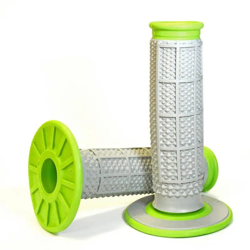 Renthal G193 Renthal MX Dual Compound Grips Tapered 1/2 Waffle - Grey/ Green - G193