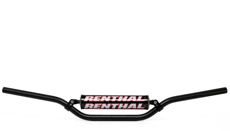 Black motorcycle handlebars with padded center from Renthal RC 7/8 for powersports gear