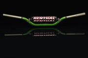Green and silver motorcycle handlebars with Renthal Reed Windham Twinwall Pad