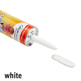 White Dicor 501LSW self-leveling lap sealant tube with dispensed product for RVs