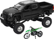 Replica 4x4 Truck/Dirt Bike Blk Tundra Kawasaki - NEW-RAY