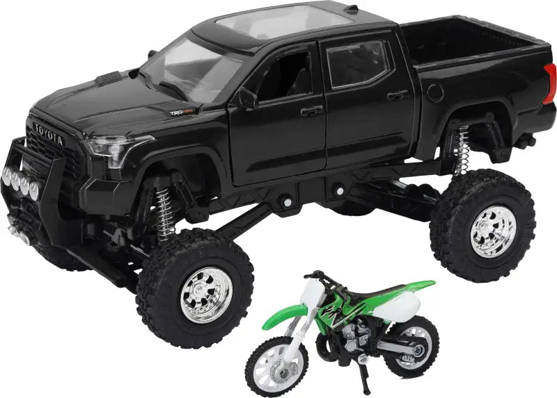 Replica 4x4 Truck/Dirt Bike Blk Tundra Kawasaki - NEW-RAY