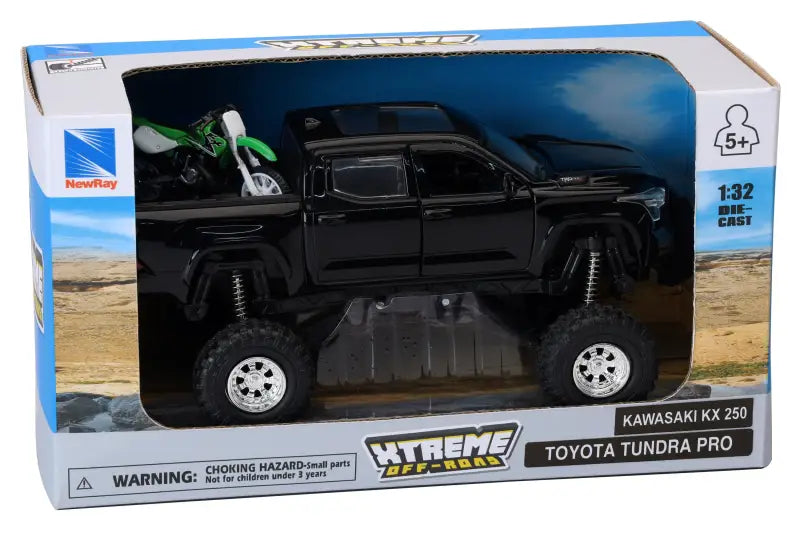 Replica 4x4 Truck/Dirt Bike Blk Tundra Kawasaki - NEW-RAY