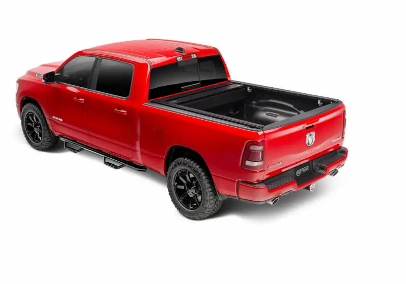 Red pickup truck on RetraxPRO XR for Tacoma 5ft double cab trucks