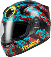 Revolt Space Creep Helmet Light Blue/Black/Red with durable hard coating and colorful graphics
