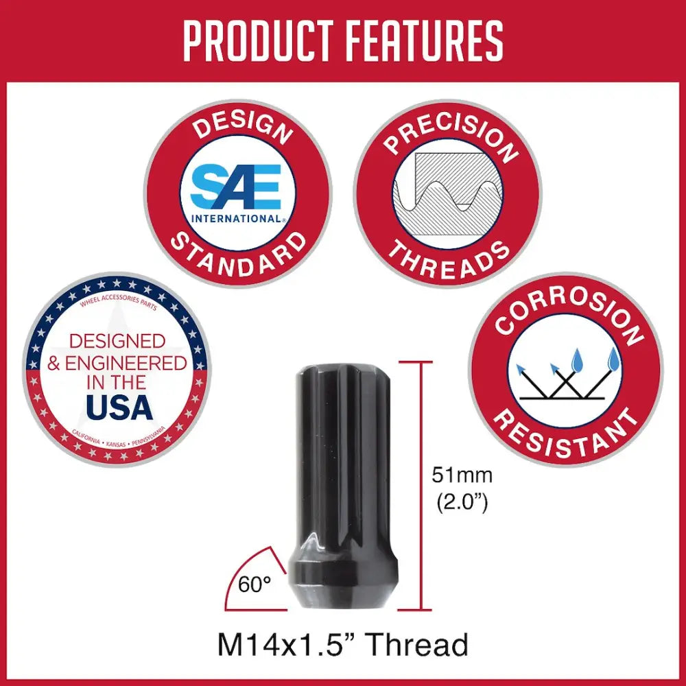 Revolution 331148Black Lug Nut 331148BLK