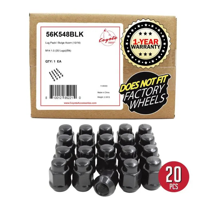 Revolution Designed For Durability Lug Nut 56K548Black - Blg 13 16 M14 20 BK 56K548BLK