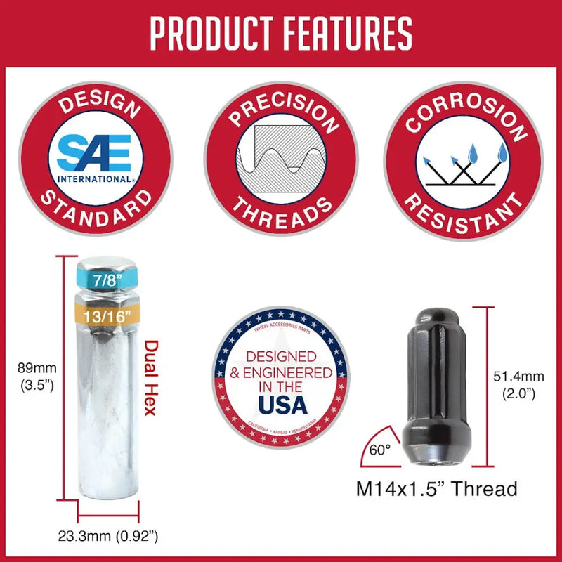 Revolution 63K648Black Lug Nut 63K648BLK