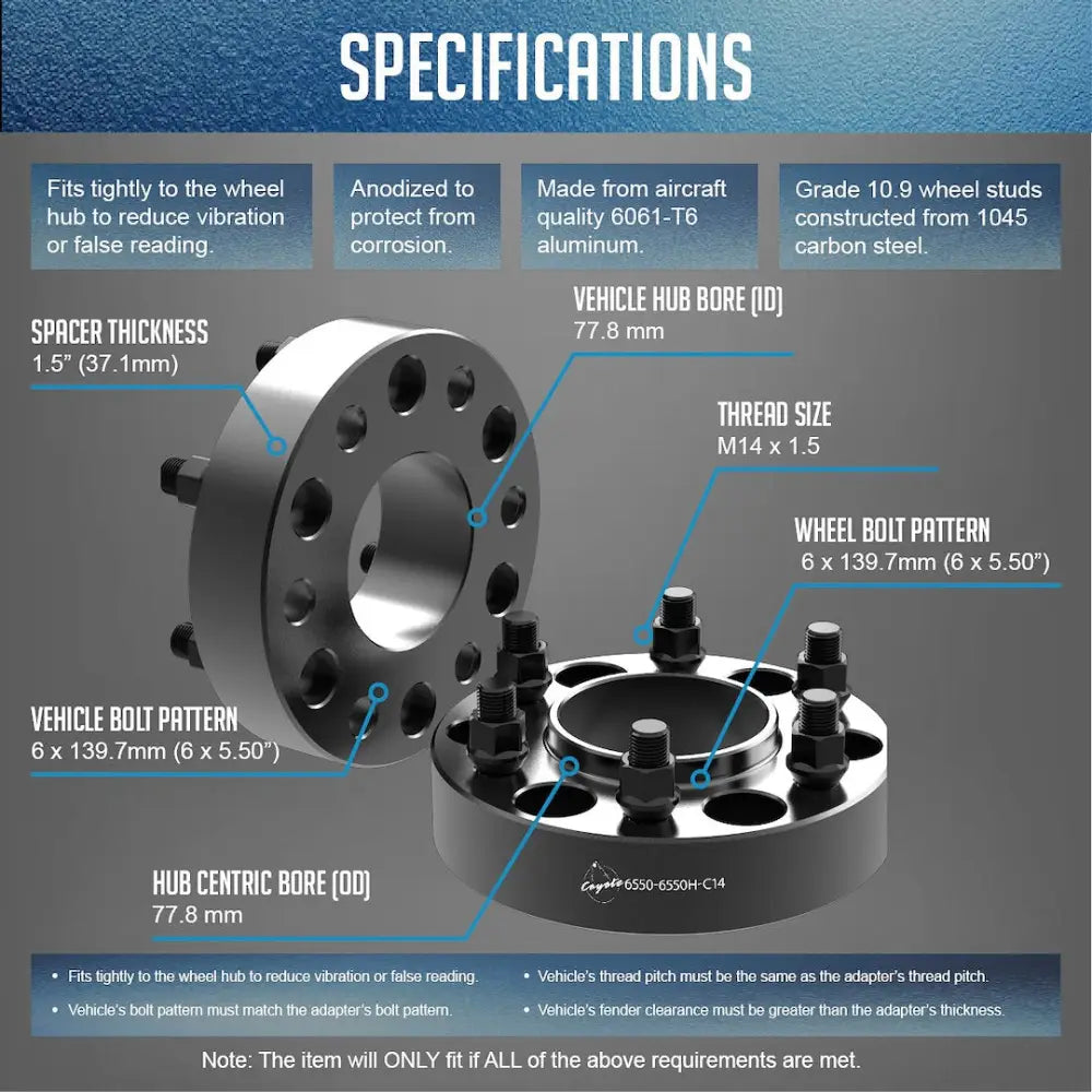 Revolution 6550-6550H-C14.2 Wheel Adapter