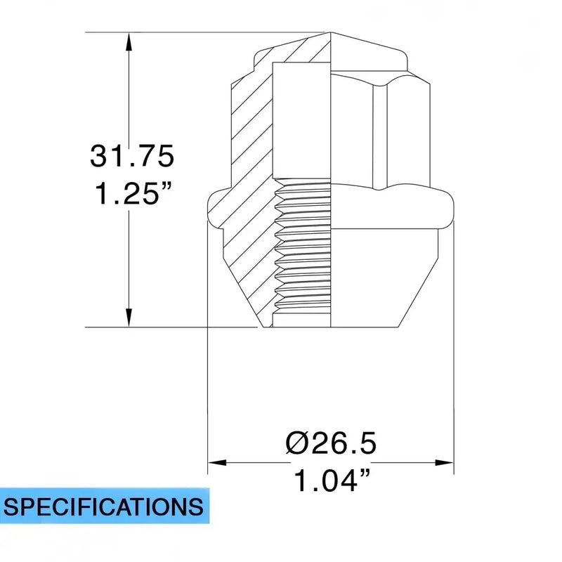 Revolution One Piece Solid Design Lug Nut 80K645 - Ford 12 24