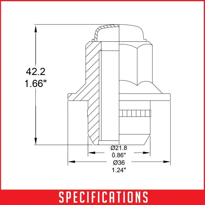 Revolution 971148Black Lug Nut - Black Large 971148BLK