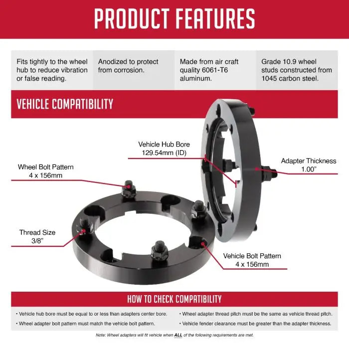 Revolution CNC Lathes And Milling Machines Wheel Adapter 4156-4156-A38 - Adap-4X156M 1.00 129M