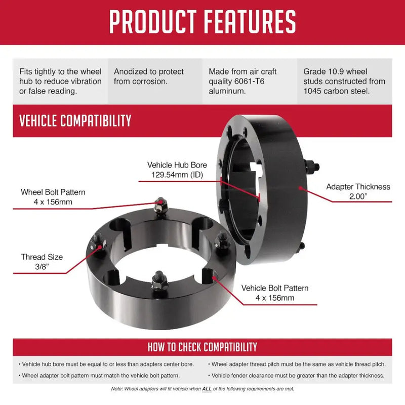 Revolution CNC Lathes And Milling Machines Wheel Adapter 4156-4156-E38 - Adap-4X156M 2.00 129M