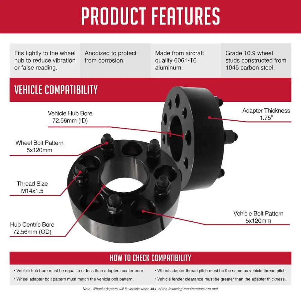 Revolution CNC Lathes And Milling Machines Wheel Adapter 5120-5120H-D - Adap-5X120 1.75 72.56 M14