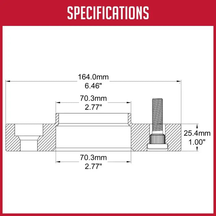 Revolution CNC Lathes And Milling Machines Wheel Adapter 5475-5475H-A703-12 - Adap-5X4.75 M20 70.30M M12