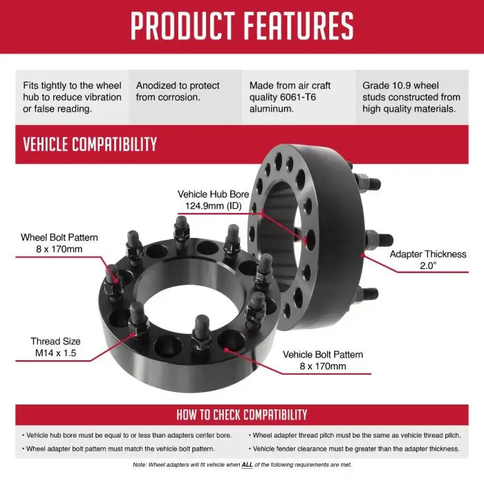 Revolution CNC Lathes And Milling Machines Wheel Adapter 8170-8170HR-E14 - Adap-8X170 2.0 124.9 M14 1.5