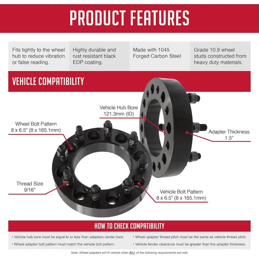 Revolution CNC Lathes And Milling Machines Wheel Adapter 8650-8650HS-C-121 - Adap-Steel -STL 8X6.5 1.5 121 16