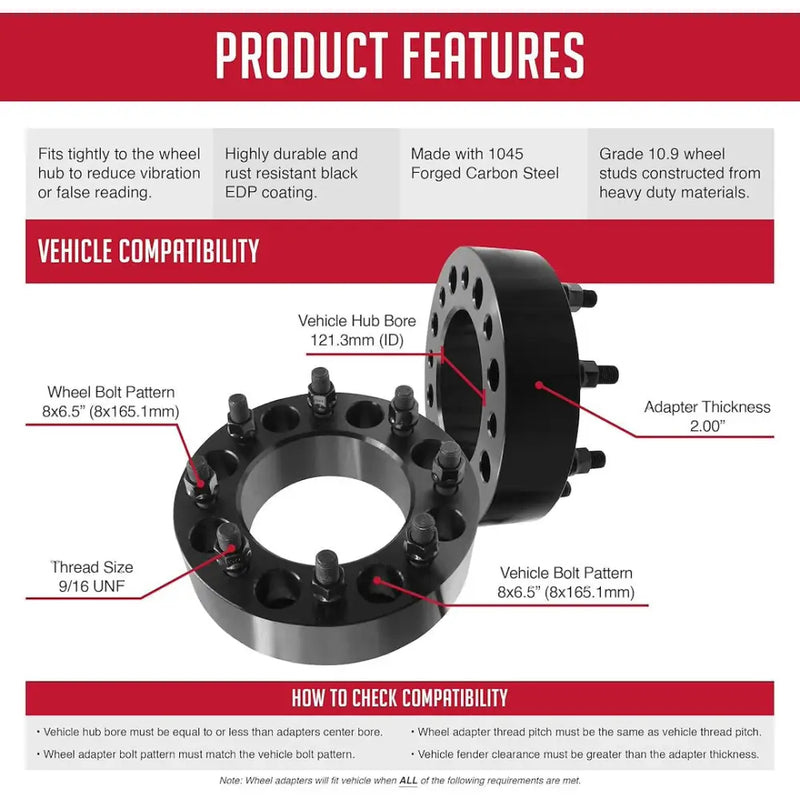 Revolution CNC Lathes And Milling Machines Wheel Adapter 8650-8650HS-E-121 - Adap-Steel -Steel 8X6.5 2.0 121