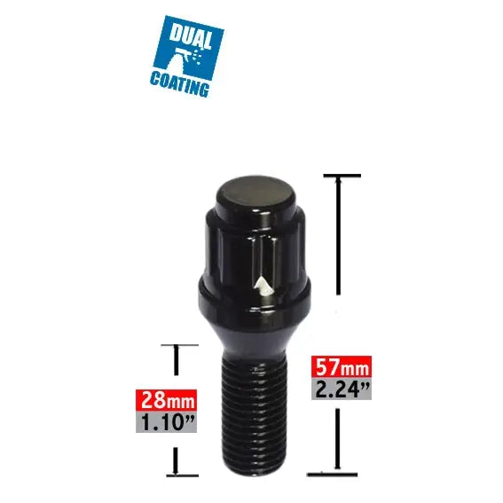 Revolution One Piece Solid Design Lug Bolt 63K548-28Black - Blt M14X28 20 BK 63K548-28BLK