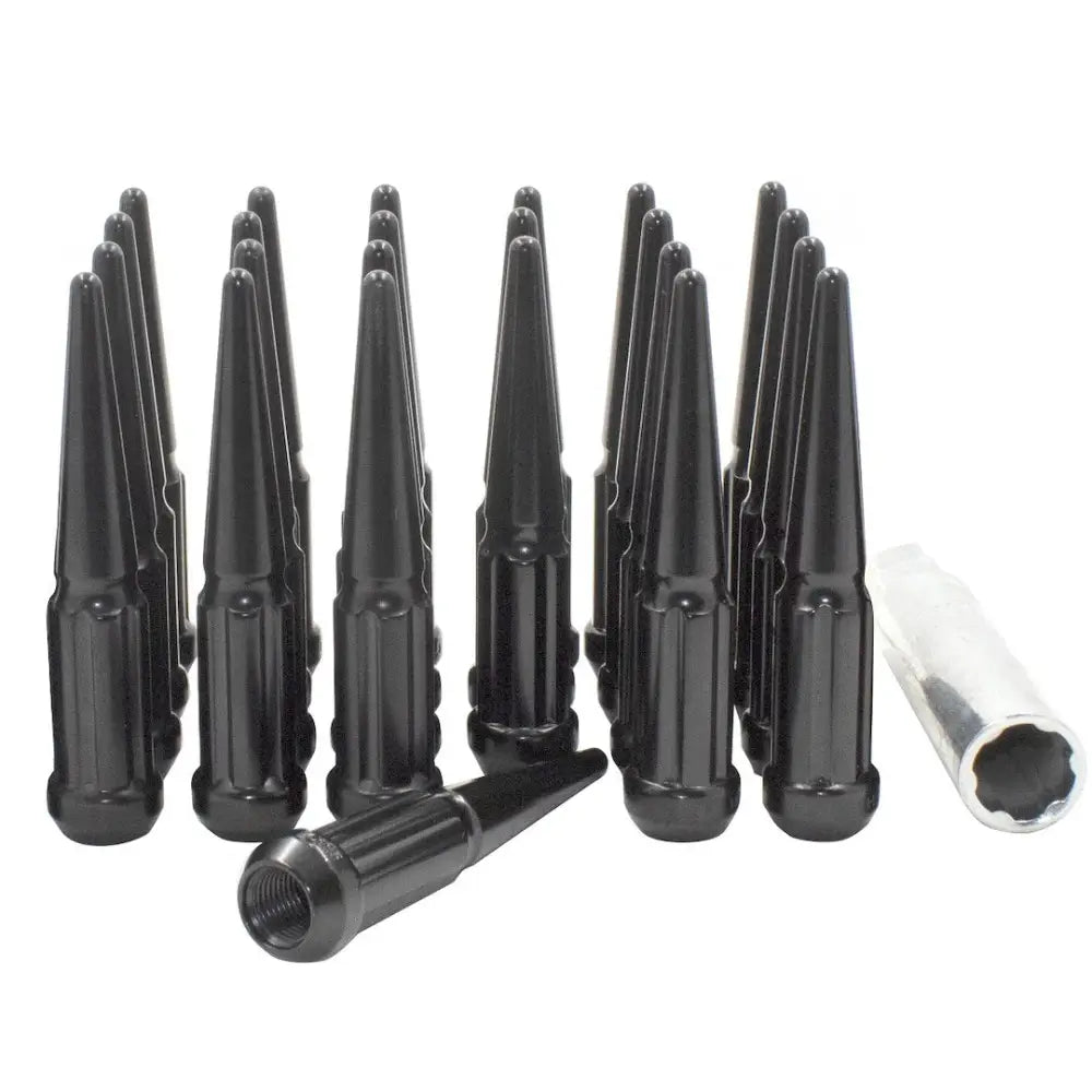 Revolution One Piece Solid Design Lug Nut 251648Black - Spike M14 24 BK 251648BLK
