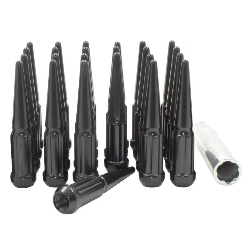 Revolution One Piece Solid Design Lug Nut 251648Black - Spike M14 24 BK 251648BLK