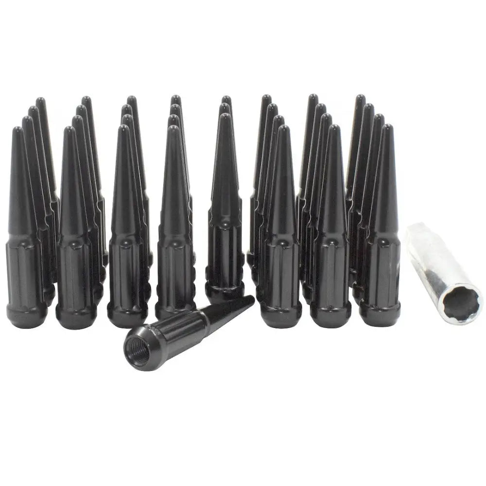 Revolution One Piece Solid Design Lug Nut 251848Black - Spike M14 32 BK 251848BLK