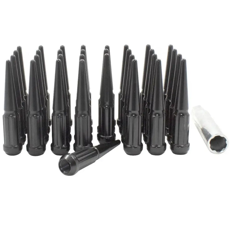 Revolution One Piece Solid Design Lug Nut 251848Black - Spike M14 32 BK 251848BLK