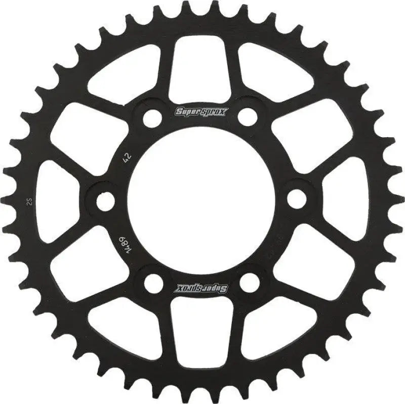 RFE-1489-42-BLK Supersprox Rear Sprocket Steel 42T-525 Blk Kaw - RV and Auto Parts