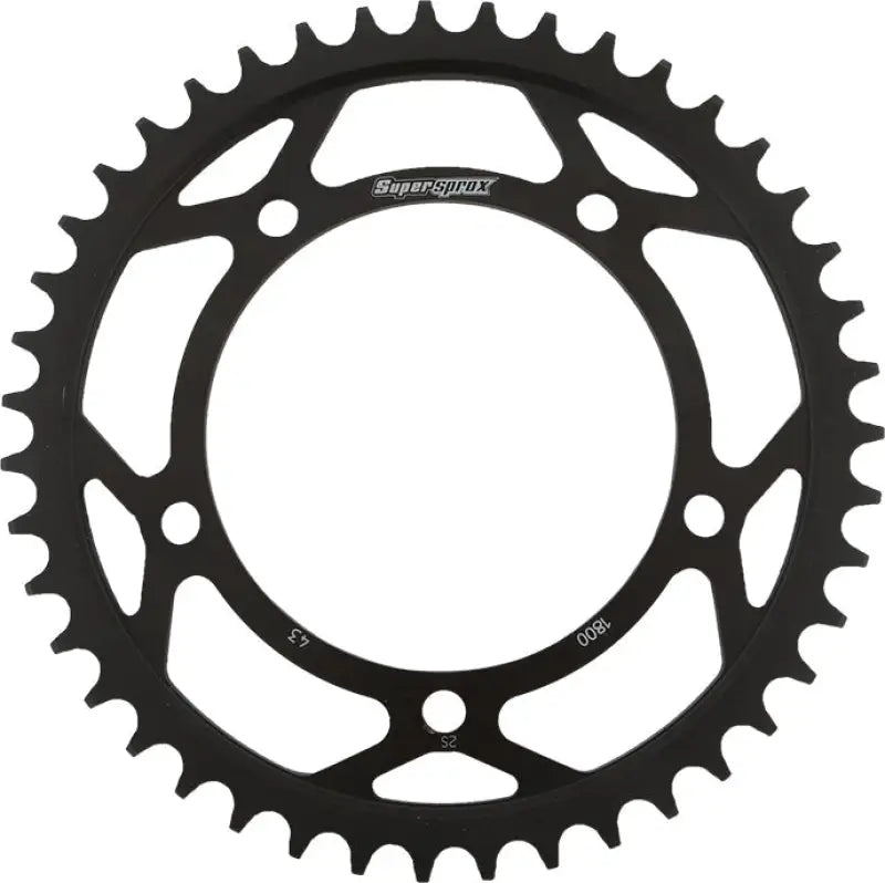 SUPERSPROX RFE-1800-43-BLK Rear Sprocket Steel 43t 530 Blk Suz/Tri