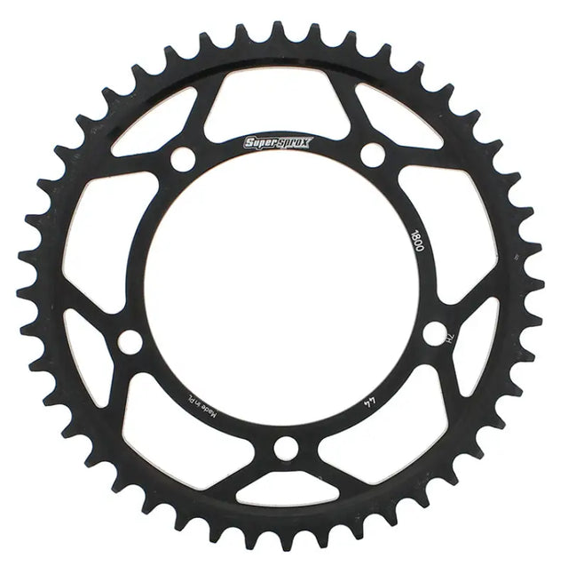 Black steel rear sprocket with 44 teeth for RFE-1800-44-BLK motorcycle model