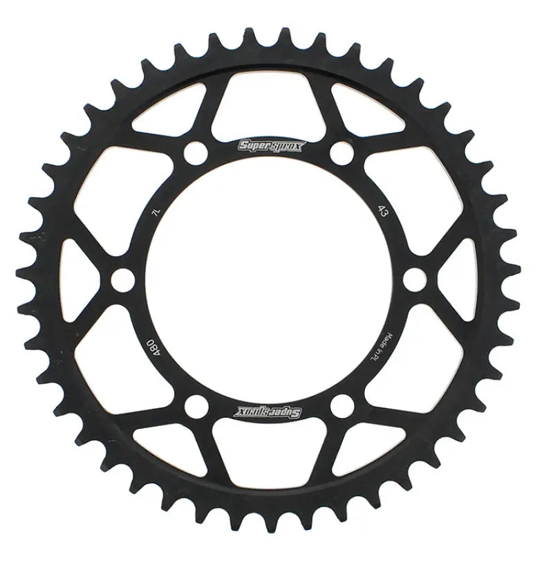 SUPERSPROX RFE-480-43-BLK Rear Sprocket Steel 43t 525 Blk Suz/Yam
