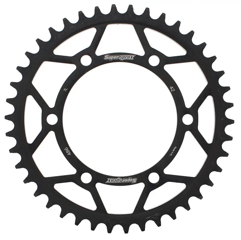 SUPERSPROX RFE-486-42-BLK Rear Sprocket Steel 42t 520 Blk Hon/Kaw