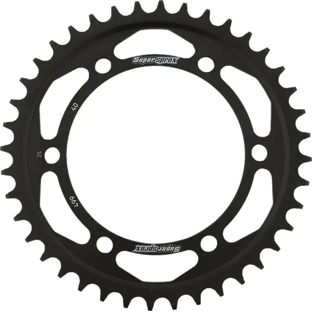 SUPERSPROX RFE-499-40-BLK Rear Sprocket Steel 40t 530 Blk Kaw/Suz