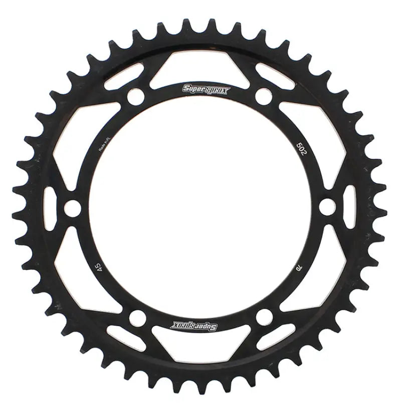 Black RFE-502-45-BLK rear sprocket with 45 teeth for Kawasaki motorcycles