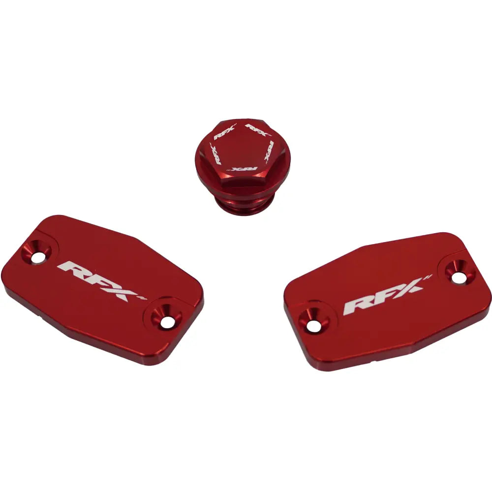 RFX Master Cylinder Covers Brakes FXRC 72300 99RD - Red Reservoir Cap Kit Gas