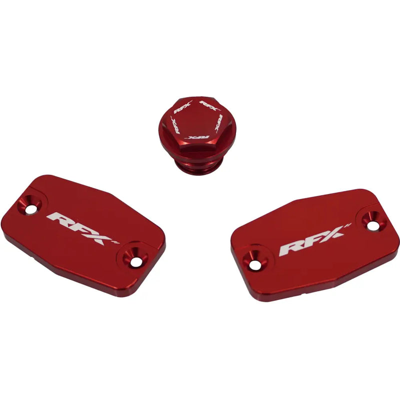 RFX Master Cylinder Covers Brakes FXRC 72300 99RD - Red Reservoir Cap Kit Gas
