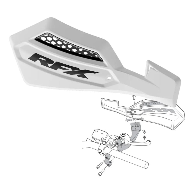 RFX Race Series Handguards Fxgu 10100 55WH - White Handguard Inc Mount Kit