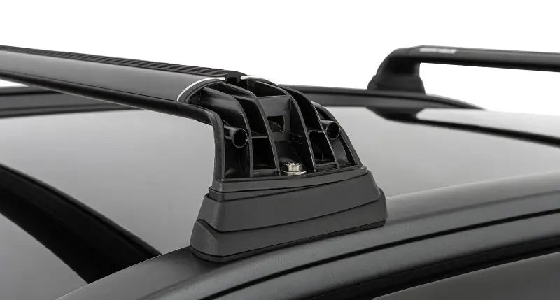 Black roof rack crossbars on Hyundai Kona with Vortex RVP for extra cargo space