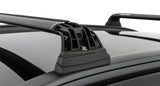 Black roof rack crossbars on Hyundai Kona with Vortex RVP for extra cargo space