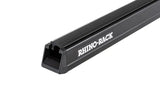 Heavy duty black Rhino-Rack roof rack bar with textured grip and brackets, 65 inches