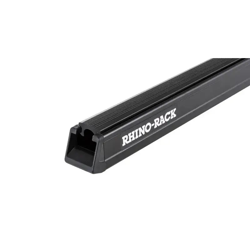 Heavy duty black Rhino-Rack roof rack bar with textured grip and brackets, 65 inches