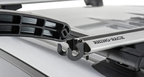 Car roof rack system with Rhino-Rack Nautic Kayak Lifter for easy nautic kayak transport
