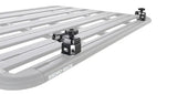 Rhino-Rack Pioneer High Lifting Jack Holder Bracket Set (Top Mount) securely attached to a Rhino-Rack Pioneer System.